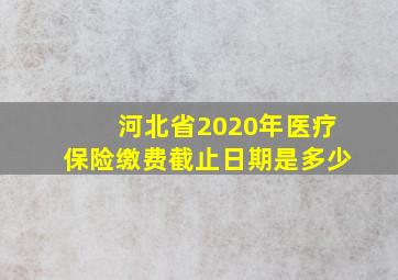 河北省2020年医疗保险缴费截止日期是多少