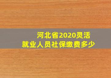 河北省2020灵活就业人员社保缴费多少