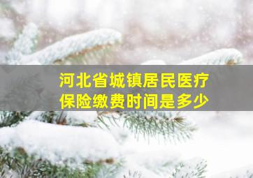 河北省城镇居民医疗保险缴费时间是多少