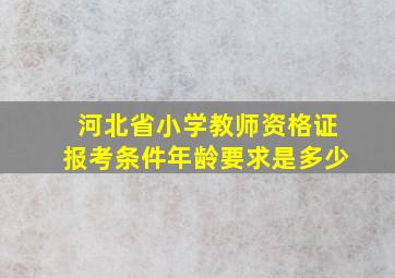 河北省小学教师资格证报考条件年龄要求是多少