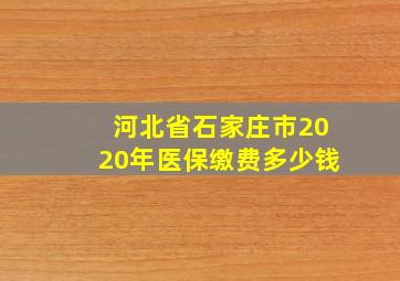 河北省石家庄市2020年医保缴费多少钱