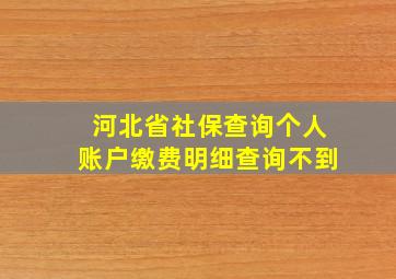 河北省社保查询个人账户缴费明细查询不到