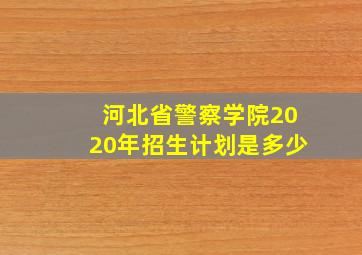 河北省警察学院2020年招生计划是多少