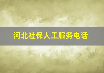 河北社保人工服务电话