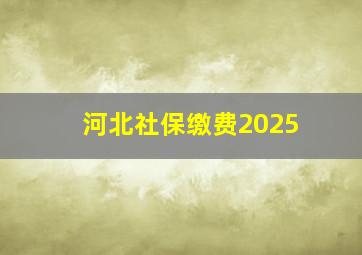 河北社保缴费2025