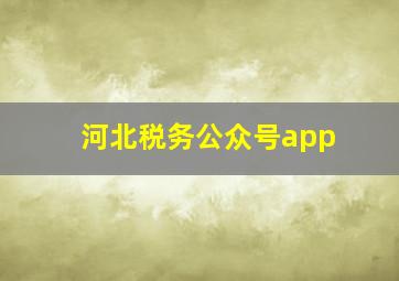 河北税务公众号app