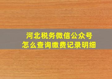 河北税务微信公众号怎么查询缴费记录明细