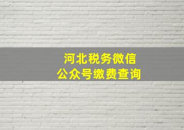 河北税务微信公众号缴费查询