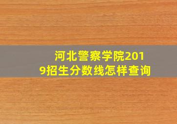 河北警察学院2019招生分数线怎样查询