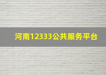 河南12333公共服务平台