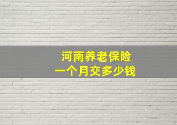 河南养老保险一个月交多少钱