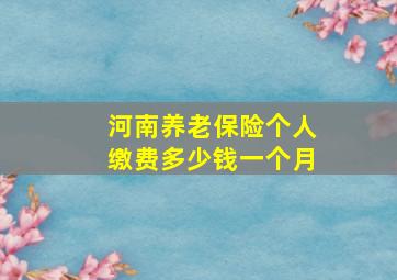 河南养老保险个人缴费多少钱一个月