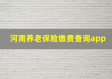 河南养老保险缴费查询app