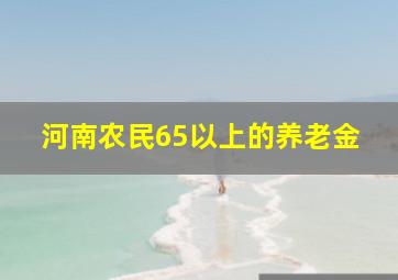 河南农民65以上的养老金