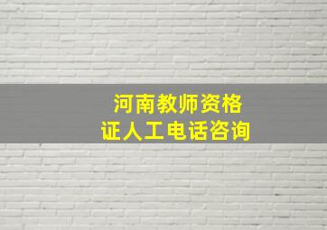 河南教师资格证人工电话咨询