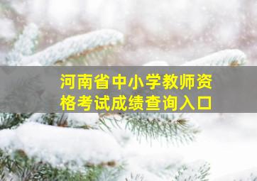 河南省中小学教师资格考试成绩查询入口