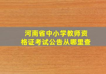 河南省中小学教师资格证考试公告从哪里查