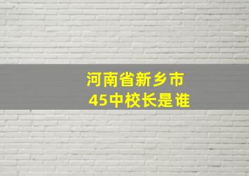 河南省新乡市45中校长是谁