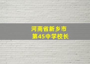 河南省新乡市第45中学校长