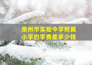 泉州市实验中学附属小学的学费是多少钱