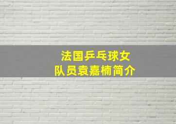 法国乒乓球女队员袁嘉楠简介