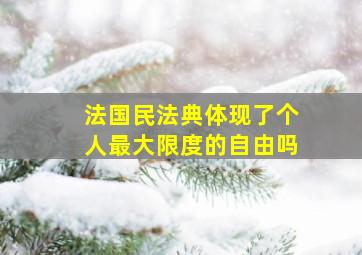 法国民法典体现了个人最大限度的自由吗