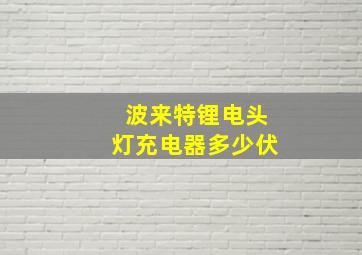 波来特锂电头灯充电器多少伏