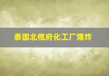 泰国北榄府化工厂爆炸