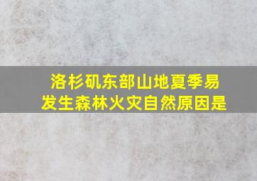 洛杉矶东部山地夏季易发生森林火灾自然原因是