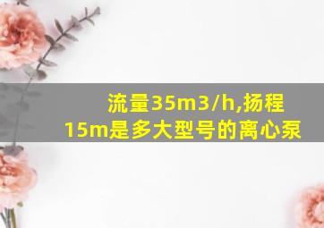 流量35m3/h,扬程15m是多大型号的离心泵