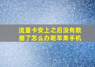 流量卡安上之后没有数据了怎么办呢苹果手机