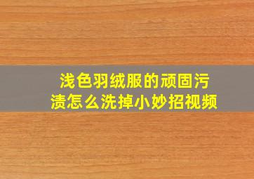 浅色羽绒服的顽固污渍怎么洗掉小妙招视频