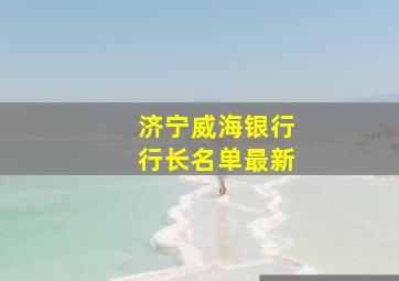 济宁威海银行行长名单最新