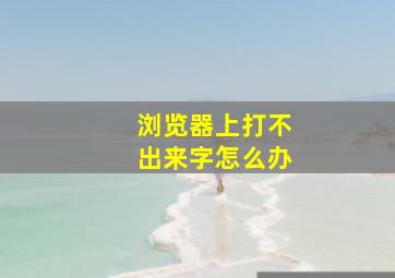 浏览器上打不出来字怎么办