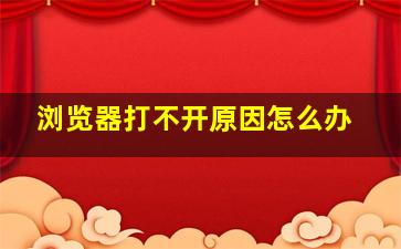 浏览器打不开原因怎么办