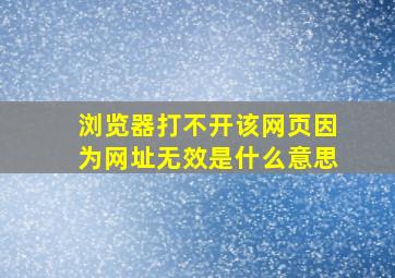 浏览器打不开该网页因为网址无效是什么意思