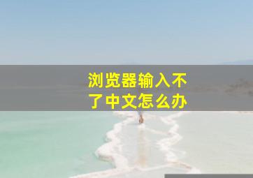 浏览器输入不了中文怎么办