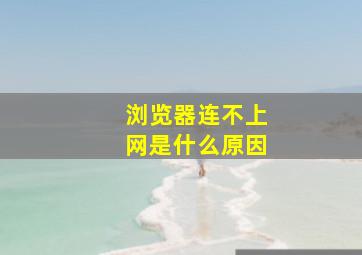 浏览器连不上网是什么原因