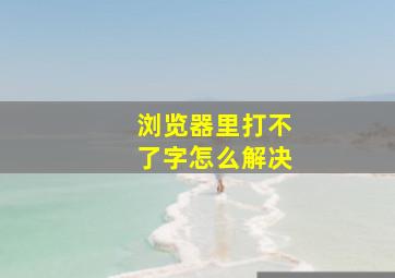 浏览器里打不了字怎么解决