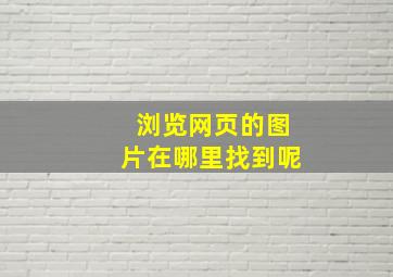 浏览网页的图片在哪里找到呢