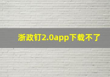 浙政钉2.0app下载不了