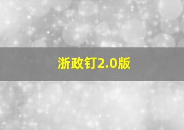 浙政钉2.0版