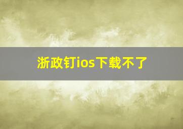 浙政钉ios下载不了