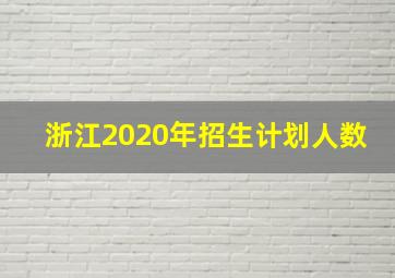 浙江2020年招生计划人数