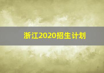 浙江2020招生计划