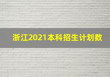 浙江2021本科招生计划数