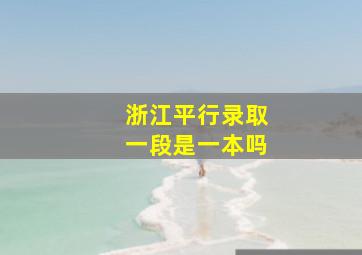 浙江平行录取一段是一本吗