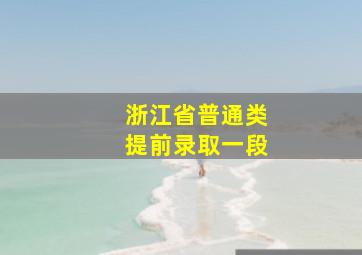 浙江省普通类提前录取一段