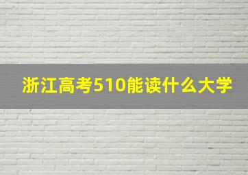 浙江高考510能读什么大学