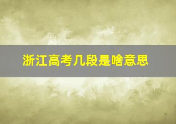 浙江高考几段是啥意思